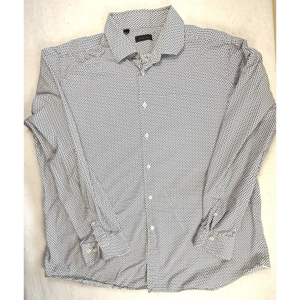 Saks Fifth Ave Dress Shirt XXL/TTG watercolor dots Designer Classic Preppy